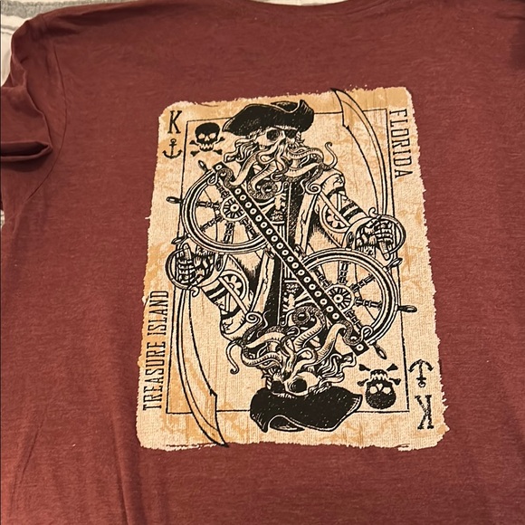 Treasure Island Florida Maroon Short Sleeve Tee - Picture 2 of 3